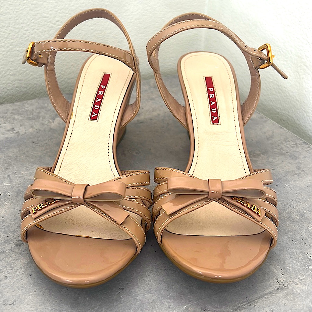 Prada Patent Leather Cork Wedge